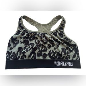 Victoria’s Secret Sport Strappy Back The Player Bra Leopard Women’s Medium Green